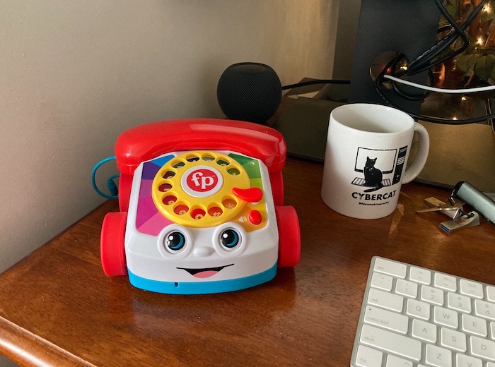 A photo of the newly released Bluetooth-enabled Fisher-Price Chatter phone, which featured as part of a story I wrote a couple of weeks ago about how the device can be used to eavesdrop.